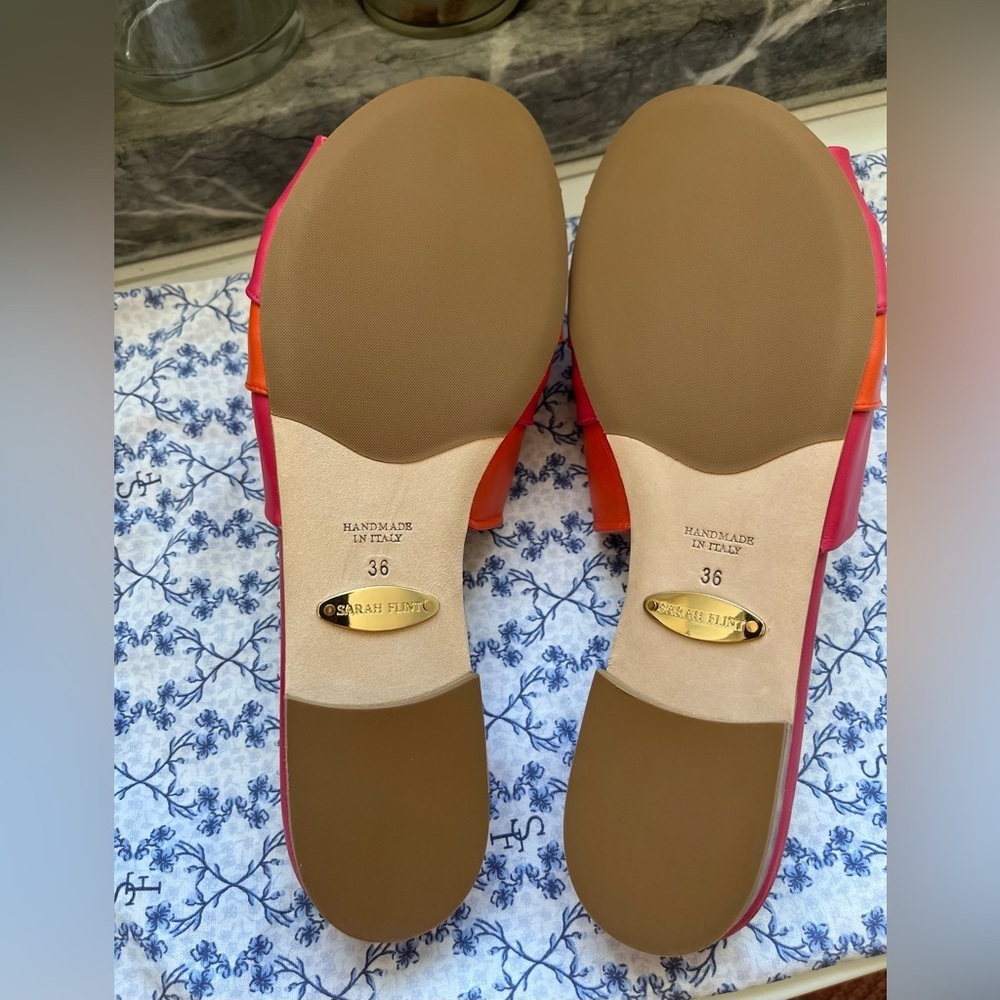 Nib Sarah Flint Arabesque Slide Positano Pink Leather Sandals It 36 Us 6 — image 3 of 7